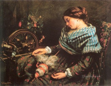  realista Pintura Art%c3%adstica - El hilandero durmiente Realista Realista pintor Gustave Courbet